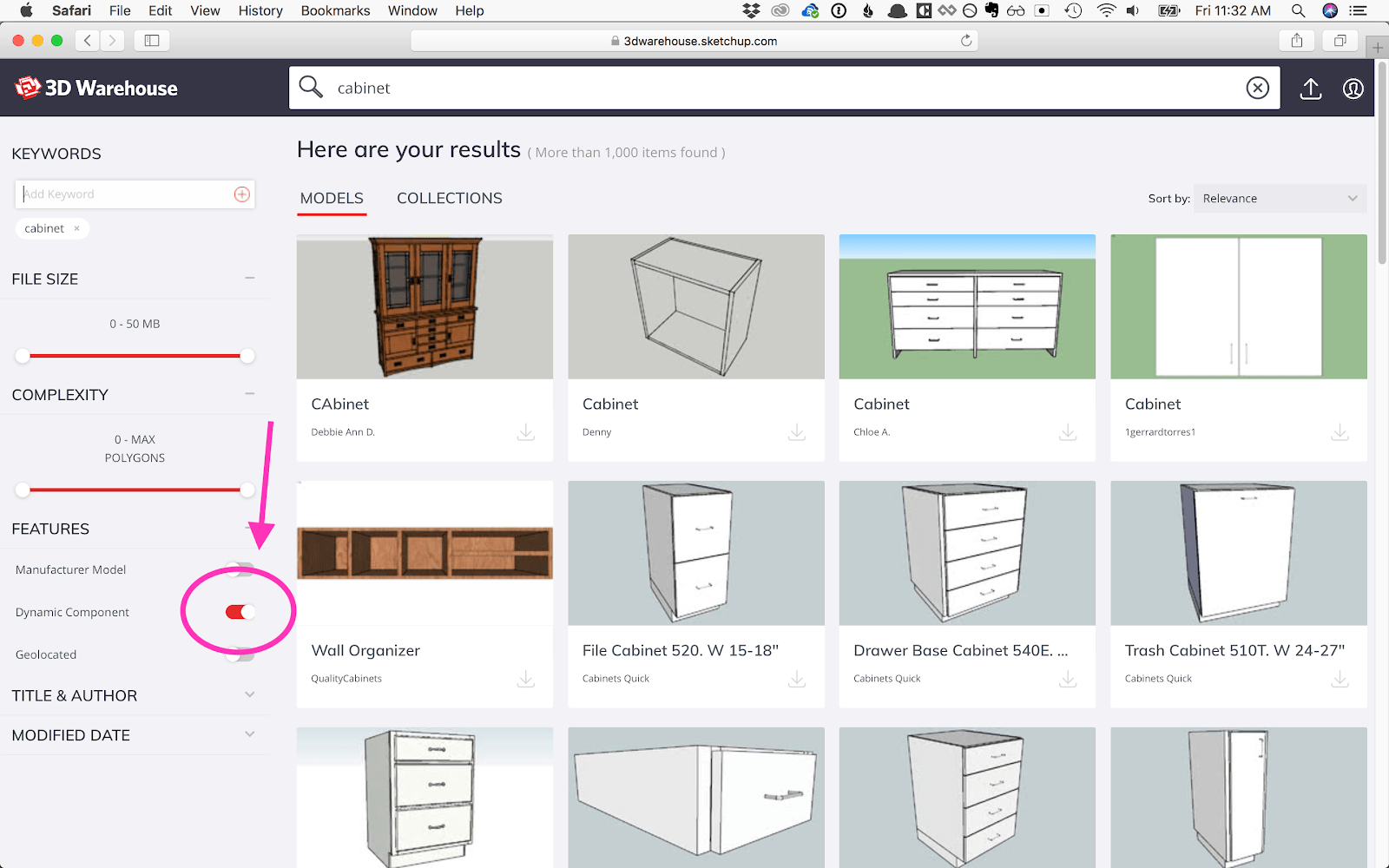 sketchup library components