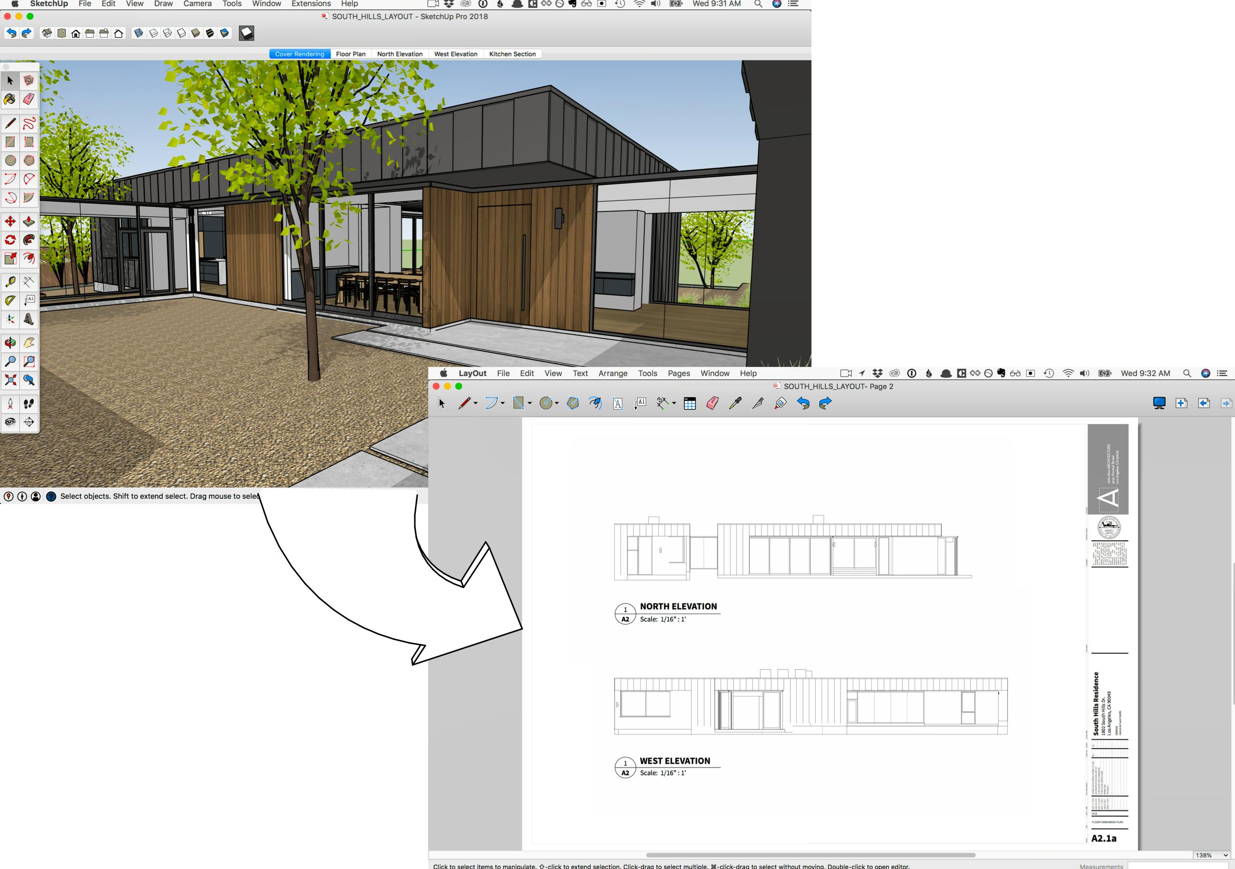 Layout sketchup чертежи