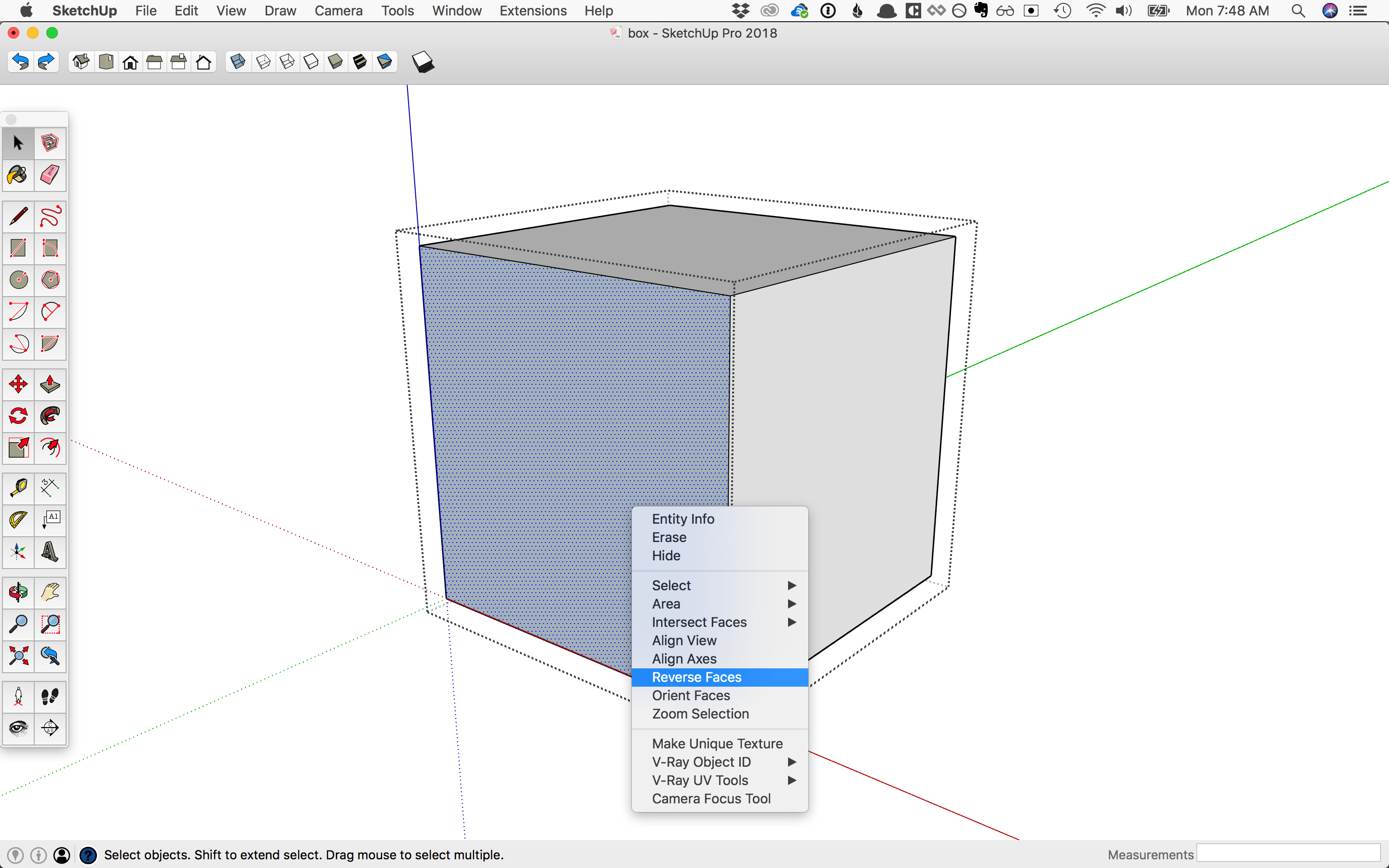 find reverse faces in sketchup make 2016